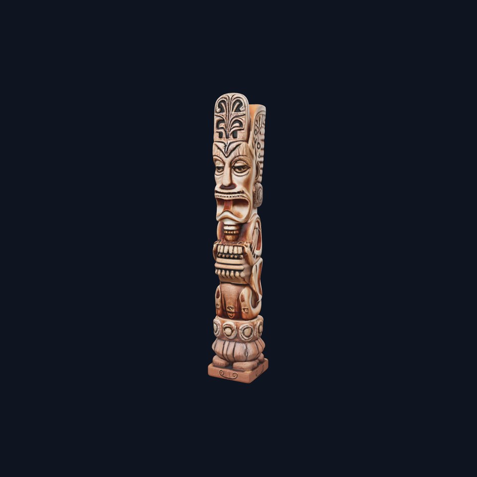 Intricate Wooden Totem Model Pack